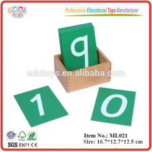 Montessori Sandpaper Wooden Numbers Toys with Box